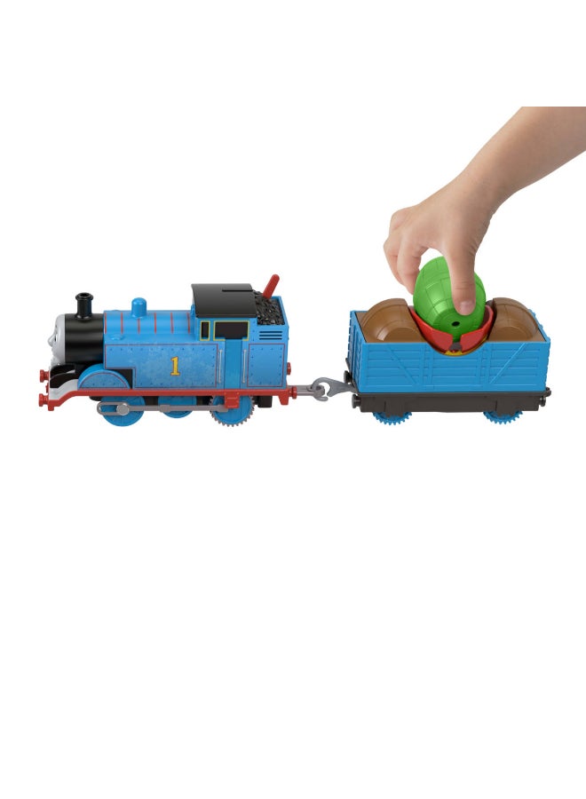 توماس آند فريندز Toy Train Playset by Fisher-Price, Load & Launch Barrel Delivery with Classic Motorized Engine & Cargo Car, 18 Feet of Track - Image 2